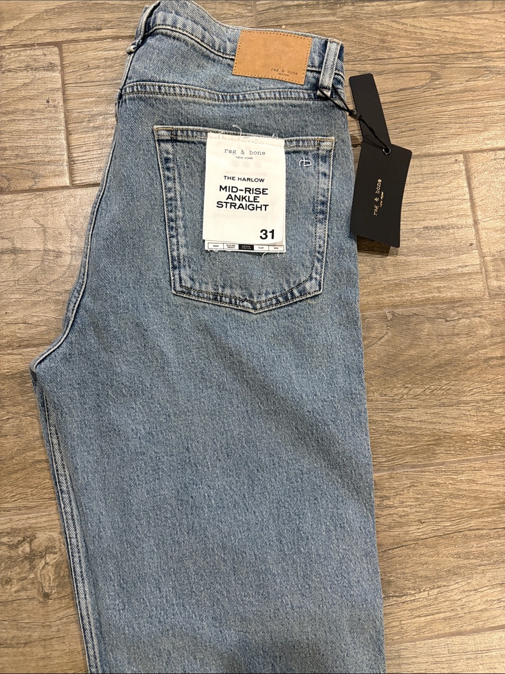 rag & bone Light Blue Mid-Rise Ankle Straight Jeans